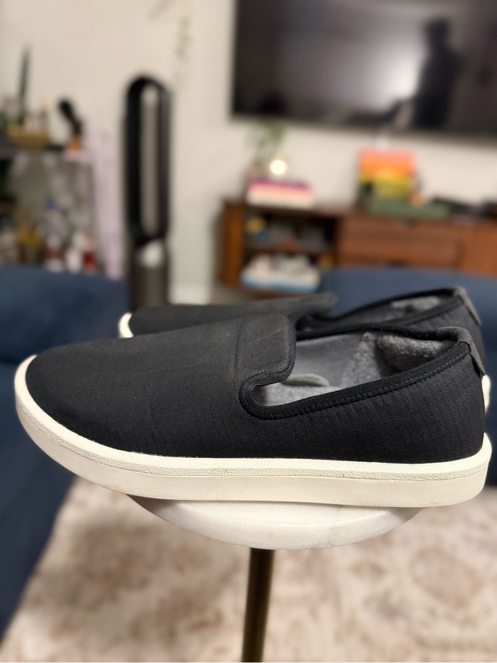 allbirds Black Slip-On Shoe with White Sole